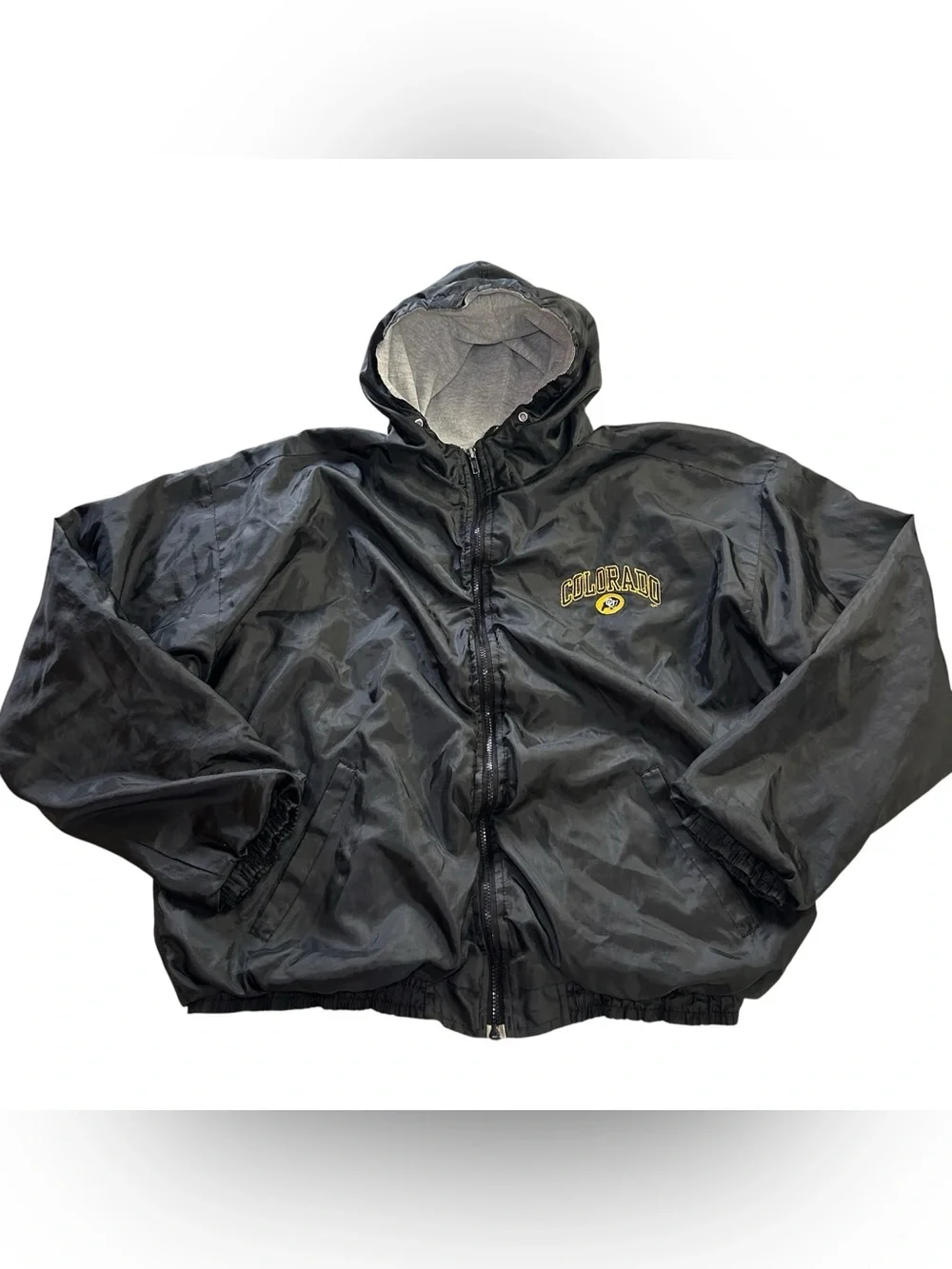 Vintage 90s Colorado Buffaloes Lined Jacket Men XL Black Steve & Barry's Hooded